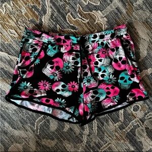 NOBO Skull & Daisies Soft Knit Shorts, X-Large